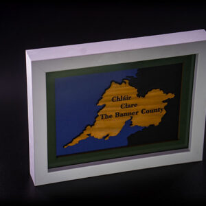 Banner County made from hand crafted Irish Ash in mounted picture frame