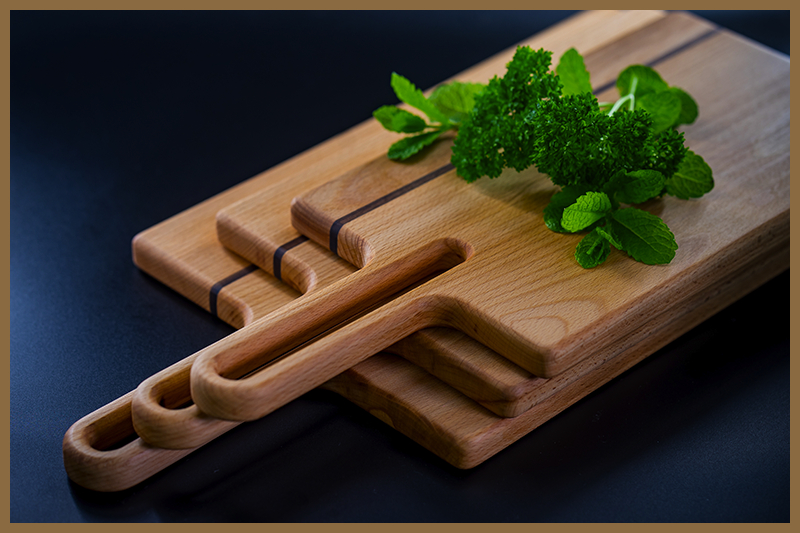 Irish Beech and Walnut Chopping Boards Set