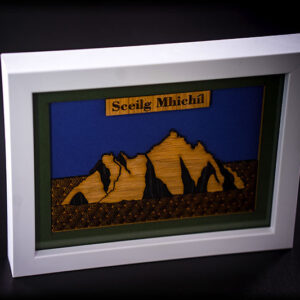 Sceilg Mhichíl in hand crafted Irish Oak in mounted picture frame