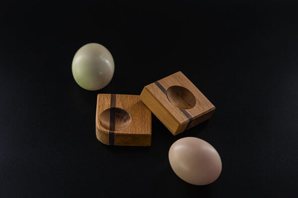 Set of hand crafted Irish Beech Egg Cups