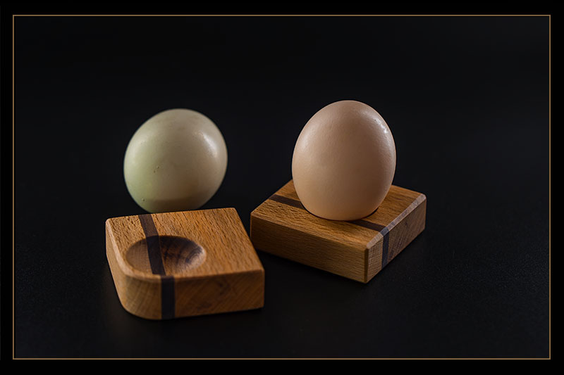 Set of hand crafted Irish Beech Egg Cups